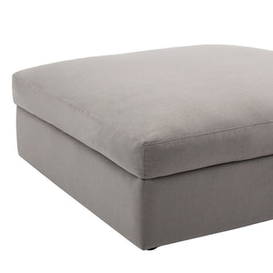 English Elm Rivas Feather Fill Square Storage Ottoman with Lift Top for Contemporary Living Gray T2574P465639