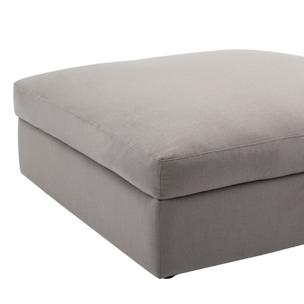 English Elm Rivas Feather Fill Square Storage Ottoman with Lift Top for Contemporary Living Gray T2574P465639