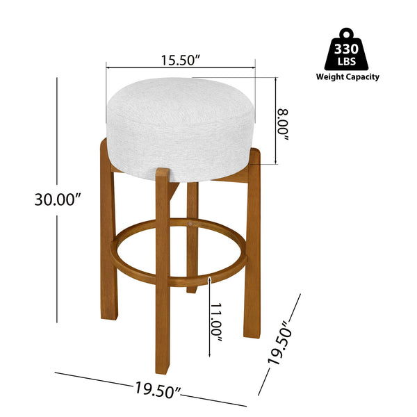 English Elm Christopher Knight Home® - Vera Indoor Wooden Barstool Set Of 4 - Light Walnut Frame, Ivory Upholstery, Modern Comfort & Style N775P333869W-S4
