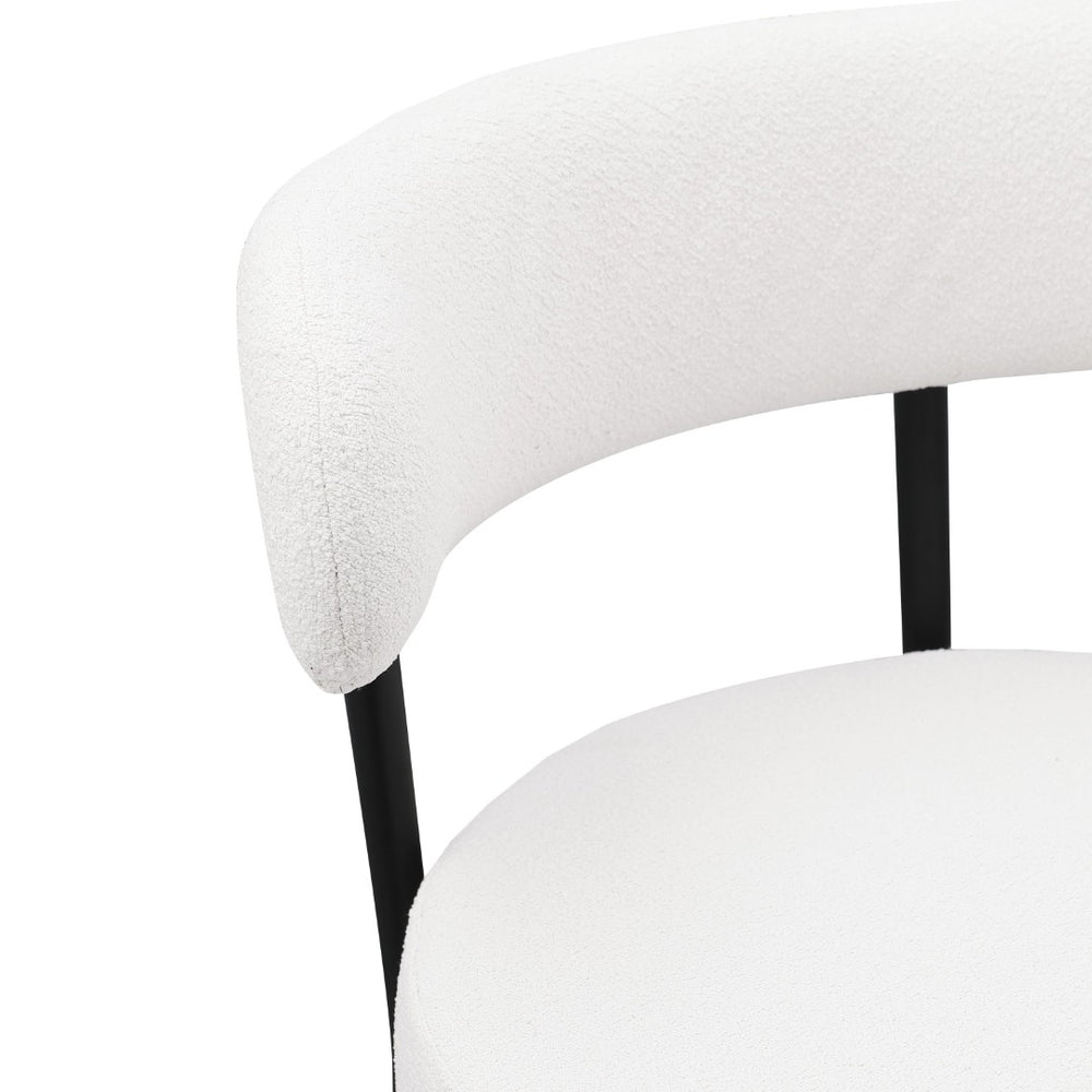 English Elm Woker Modern Counter Height Stools Set Of 2, Plush Bouclé Upholstered Barstools With Footrest W1567P147206-GIGA