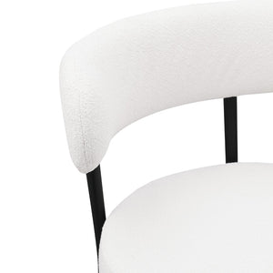 English Elm Woker Modern Counter Height Stools Set Of 2, Plush Bouclé Upholstered Barstools With Footrest W1567P147206-GIGA