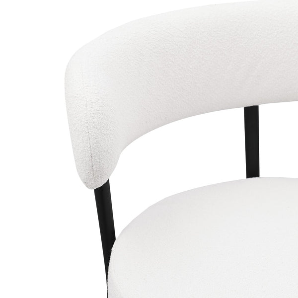 English Elm Woker Modern Counter Height Stools Set Of 2, Plush Bouclé Upholstered Barstools With Footrest W1567P147206-GIGA