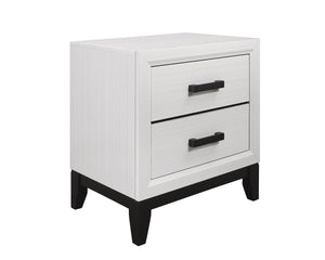 English Elm MIRAGE Solid Rubberwood 5-Piece Bedroom Set with Clean Slat Design, White Finish, Sturdy Build White Queen B201S00254
