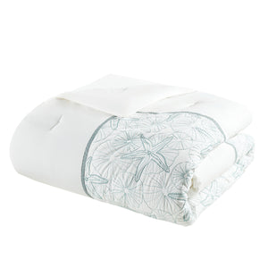 English Elm Comforter Harbor House Maya Bay Full Set - Seafoam Embroidered Seashells, 200TC Cotton, OEKO-TEX White 22.83 L x 12.8 W x 20.87 H B03595727