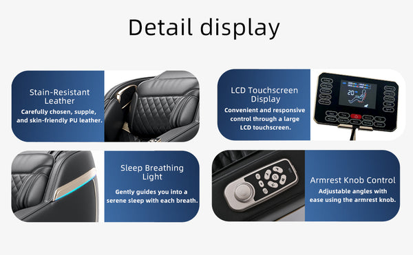 English Elm "Luxury Luxury 3D Zero Gravity Massage Chair with Mechanical Hand, SL-Track, Heated Back & Calves, Shiatsu, Bluetooth Speakers and Smart LCD Control for Home & Office Comfort W3327P296152