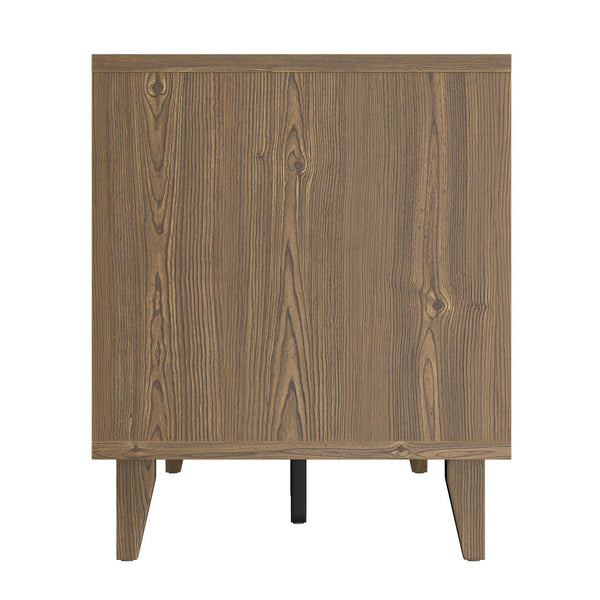 English Elm Modern 60 Inch TV Stand Console for TVs up to 65" — Walnut Finish, No-Tool Assembly, Cable Management B108P208917