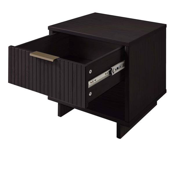 English Elm Granville 18" Black Nightstand With 1-Drawer - Modern Elegance & Durable Solid Wood Design B365P398166