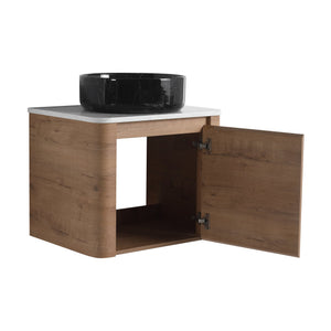 English Elm 24'' Wall-Mounted Bathroom Vanity With Ceramic Sink, Soft-Close Door & Space-Saving Design For Style W999S00396