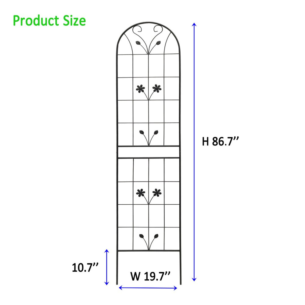 English Elm 4 Pack Powder-coated Metal Garden Trellis Panels Rustproof Climbing Plant Support Outdoor W1586P268043