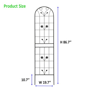 English Elm 4 Pack Powder-coated Metal Garden Trellis Panels Rustproof Climbing Plant Support Outdoor W1586P268043