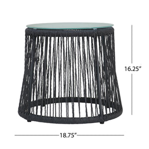 English Elm Christopher Knight Home® - SOUTHPORT Woven Rope Club Chair with Steel Frame, Water‑Resistant Cushions & Bohemian Outdoor Style Gray 62329.00TGRY