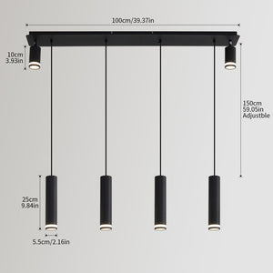 English Elm Angelina 6-Light Matte Black Pendant - Modern Kitchen Island Fixture For Stylish Task Lighting T3177P283998