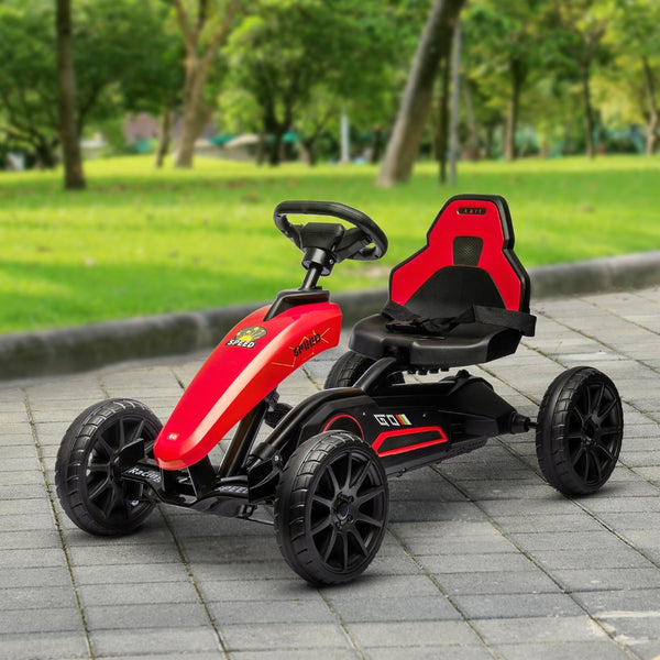 English Elm Aosom Kids Pedal Go Kart Sporty Ride on with Adjustable Seat and Eva Wheels W2225P229168