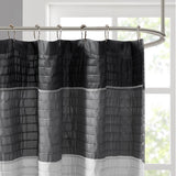 Madison Park Amherst Transitional Faux Silk Shower Curtain MP70-246 Black