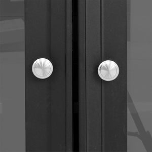 English Elm U-can Three Piece Wall Unit Built-in Media Center with Crown Molding and Tempered Glass Storage Black SJ000156AAB