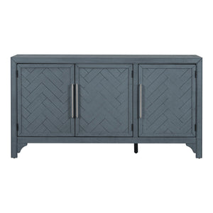 English Elm U_Style Versatile Storage Cabinet Sideboard with Solid Pine Legs, Adjustable Shelves, 275 lb Top Capacity Navy Blue WF531505AAV