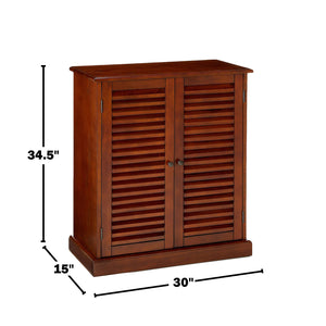English Elm Shoe Cabinet with 5 Shelves and Louvered Doors for Fresh Airflow, Compact Durable Wooden Storage Unit Oak B016P356006
