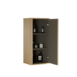 English Elm CC0414S306 Floating Side Cabinet with Curvy Safe Edges, Striped Texture, Push-Open Door & Shelves Oak W1865P248762