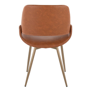English Elm Fabrico Contemporary Accent Chair with Antique Copper Legs and Plush Faux Leather Upholstery Set Camel B202S01239