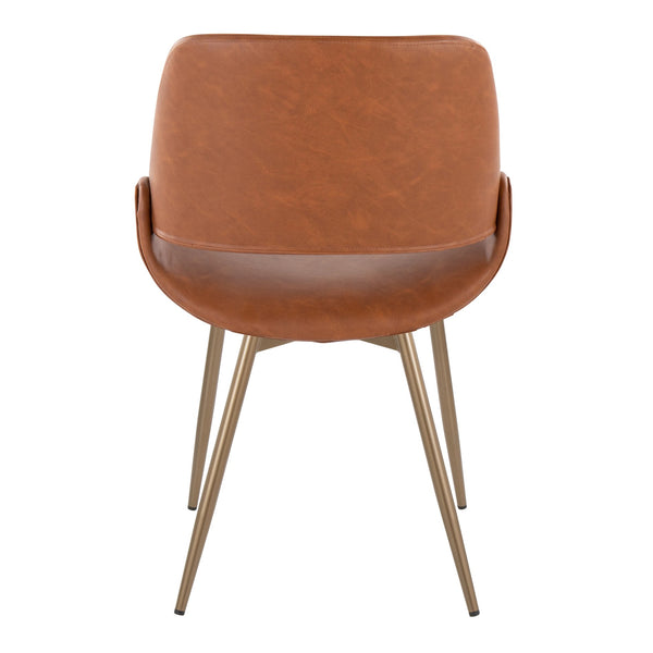 English Elm Fabrico Contemporary Accent Chair with Antique Copper Legs and Plush Faux Leather Upholstery Set Camel B202S01239