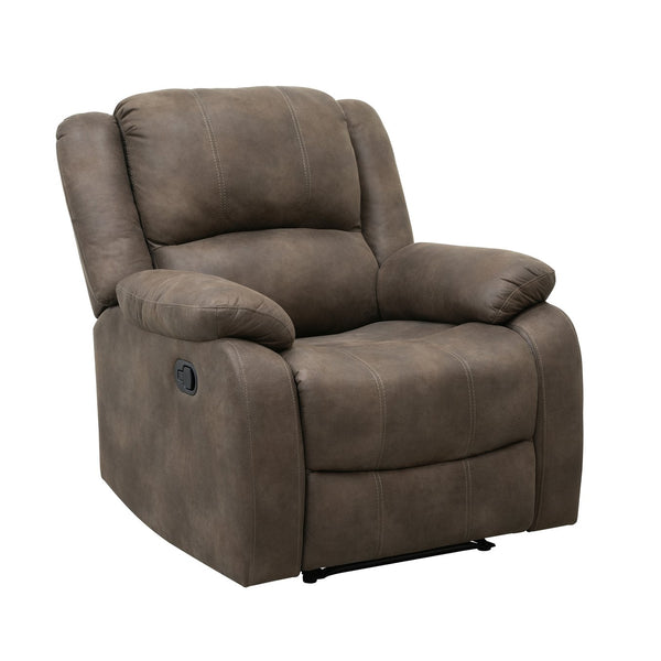 English Elm Modern Fairview Recliner Chair Plush Microfiber Manual Reclining Pillowtop Arms Solid Wood Frame Brown 35 L x 30.5 W x 26.5 H B011P188423