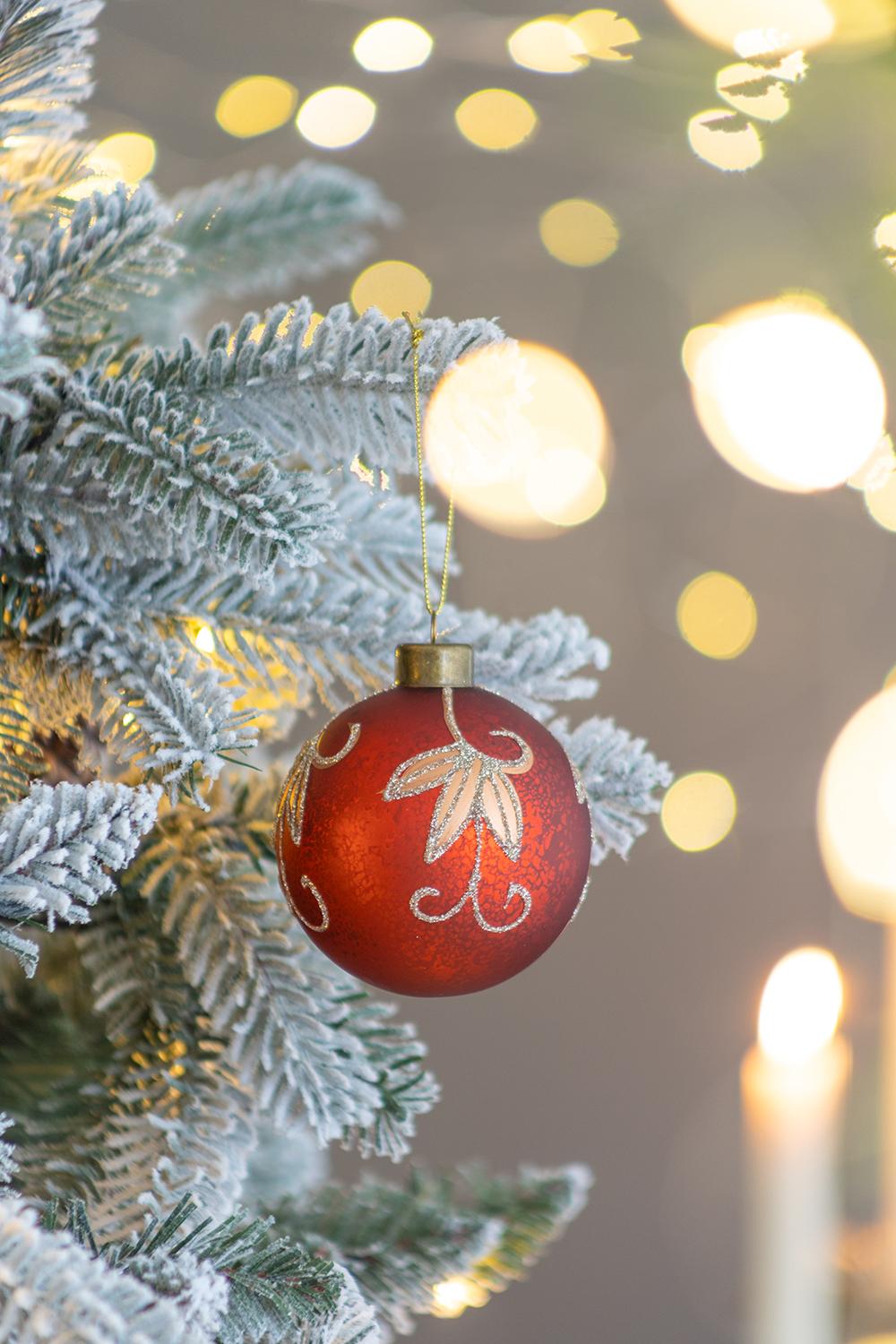 English Elm D3" Elegant Glass Christmas Ball Ornaments Set Of 12 For Timeless Holiday Decor & Party Displays W2078P247877
