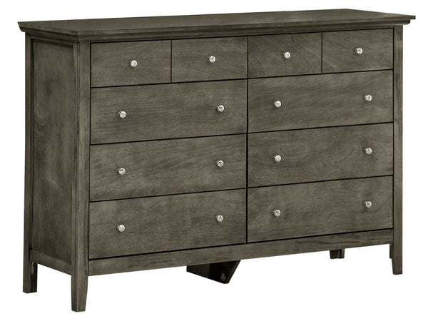 English Elm Hammond Elegant Silver Champagne Dresser with Dovetail Drawers, Soft-Close Hardware, Durable Veneer Finish Gray 41 L x 63 W x 21 H B078108313