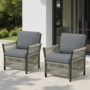 English Elm 73.2" Outdoor Handwoven Rattan 3 Seat Sofa with Olefin Cushions for Porch or Patio T3773P419403
