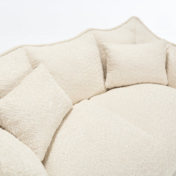 English Elm Soft Plush Foam Beanbag Chair for Two People, Square Recliner Sofa With Superfiber Comfort Embrace Beige W1996P252271