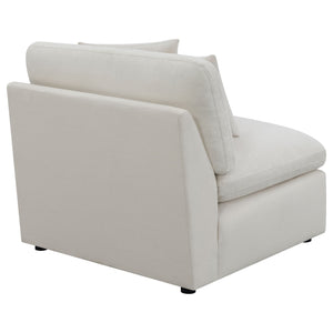 English Elm Greeley Ivory Upholstered Armless Chair — Plush Deep Cushions, Tailored Topstitching, Modern Modular Accent Seat B062P378400