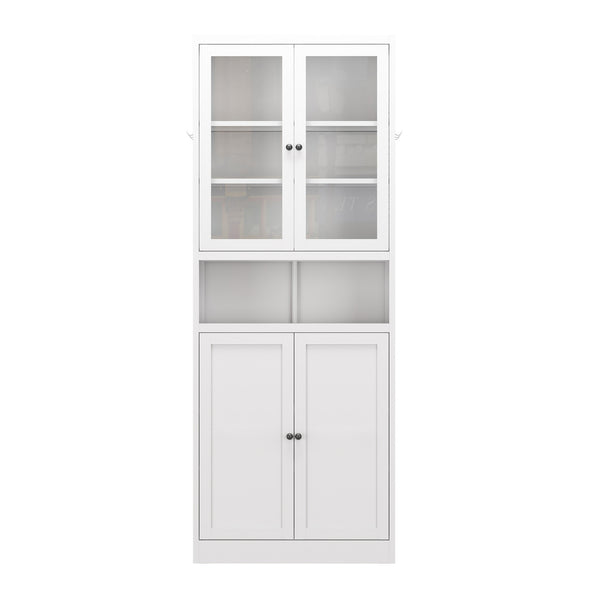 English Elm Metal Kitchen Pantry Cabinet - 72" Tall Heavy-Duty Storage With Adjustable Shelves & Stylish Design W2735P351635