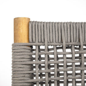 English Elm Christopher Knight Home® - Outdoor Acacia Wood Dining Armchair with Rope Weave Back, Water-Resistant Cushion, Durable 400lb Grey,Teak+ Beige N773P210139G