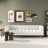 English Elm Ashcroft Furniture - Melissa Mid-Century White Boucle Modern Sofa