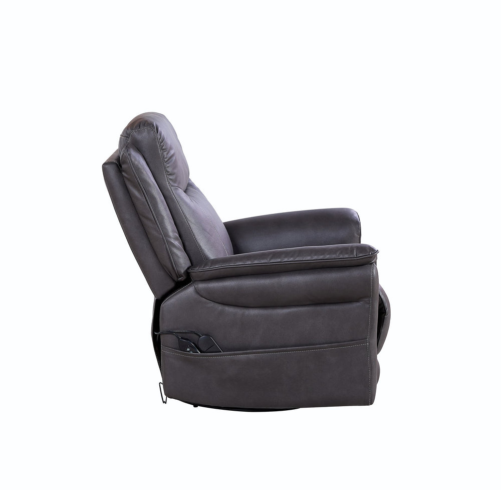 English Elm Liyasi Power Swivel Rocker Recliner Chair with 240° Rotation, Massage, Lumbar Heat, Footrest, Remote Brown W820S00058