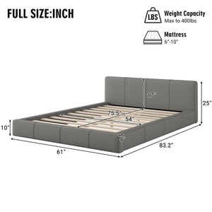 English Elm Christopher Knight Home® - [Stylish Gray Upholstered Bed] - Modern Comfort With Durable Design For Your Full Bedroom Oasis N769P241218E