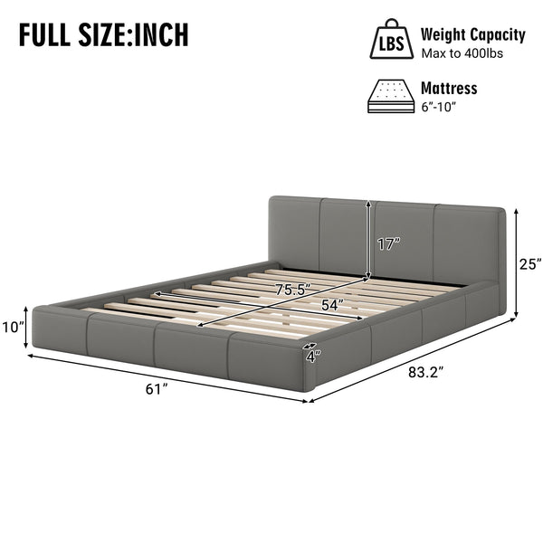 English Elm Christopher Knight Home® - [Stylish Gray Upholstered Bed] - Modern Comfort With Durable Design For Your Full Bedroom Oasis N769P241218E