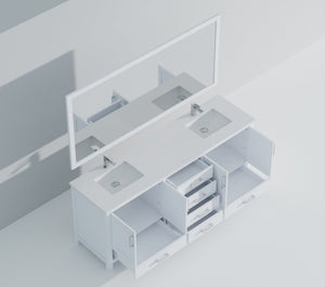 English Elm White Double Bath Vanity 80 in W x 22 in D with Cultured Marble Top, Chrome Faucet & 30 in Mirrors B2731S01109