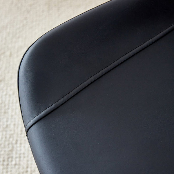 English Elm Black Faux Leather Dining Chairs Set of 4 with Curved Seats and Slim Metal Legs W1151P408848