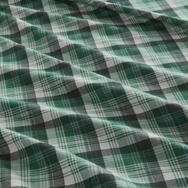 English Elm 4 Pcs Cal King Flannel Sheet Set - Cozy Green Plaid Bedding For Warmth & Timeless Style B035P319785