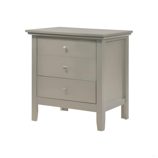 English Elm Chic Silver Champagne Nightstand with Zero Assembly, Compact 26"H x24"W x18"D, Durable Elegant Finish B078108305