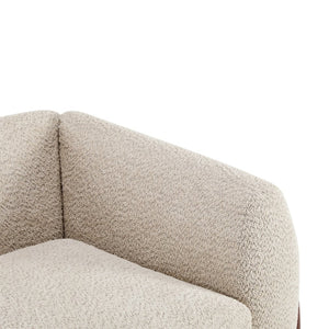 English Elm 82inches Boucle Textured Three Seat Sofa with Walnut Wedge Feet for Modern Living N771P205090V