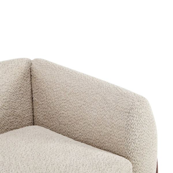 English Elm 82inches Boucle Textured Three Seat Sofa with Walnut Wedge Feet for Modern Living N771P205090V
