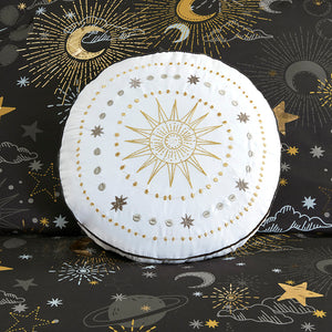 JLA Home Mi Zone Kids - Starry Metallic Comforter Set with Embroidered Round Pillow, Antimicrobial Sparkle for Girls' Room Charcoal/Gold MZK10-272