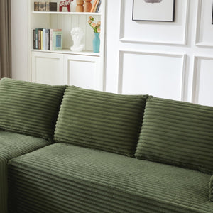 English Elm L-shaped Cloud Sectional Corduroy Sofa Deep Seat Modular Design for Any Living Space W2339P424645