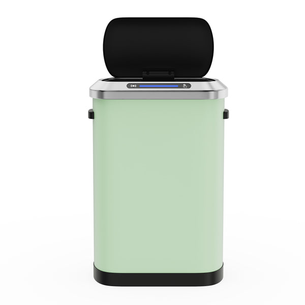 English Elm 50L Smart automatic Trash Can with Silent Slow-Close Lid, Motion Sensor, Durable 0.45mm Steel Body Mint Green W1550P247982