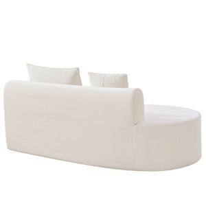 English Elm 138.6" Curved Modular Sectional Sofa Low Profile High Density Foam Living Room Lounge Beige N767P366006B
