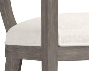 Sunpan BRYLEA Dining Armchair - Mid-Century Modern, Ash Grey Frame & Linoso Ivory Upholstery Comfort 110520