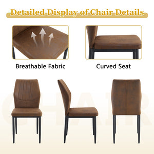 English Elm Table Set Oval Tempered Glass 71 Inch Top with Eight Faux Suede Chairs Modern Dining W1151S04760