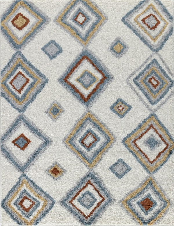 English Elm Loft Shag Ivory Plush Area Rug 7'10" X 9'10" – Cozy, Durable, Stain-Resistant For Stylish Spaces B186P181106