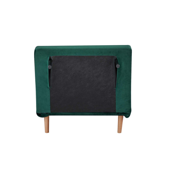 English Elm CANON Velvet Sleeper Chair with 3-Position Backrest, Converts to Bed in 10s, Quiet Hinges, Green W3391P324989